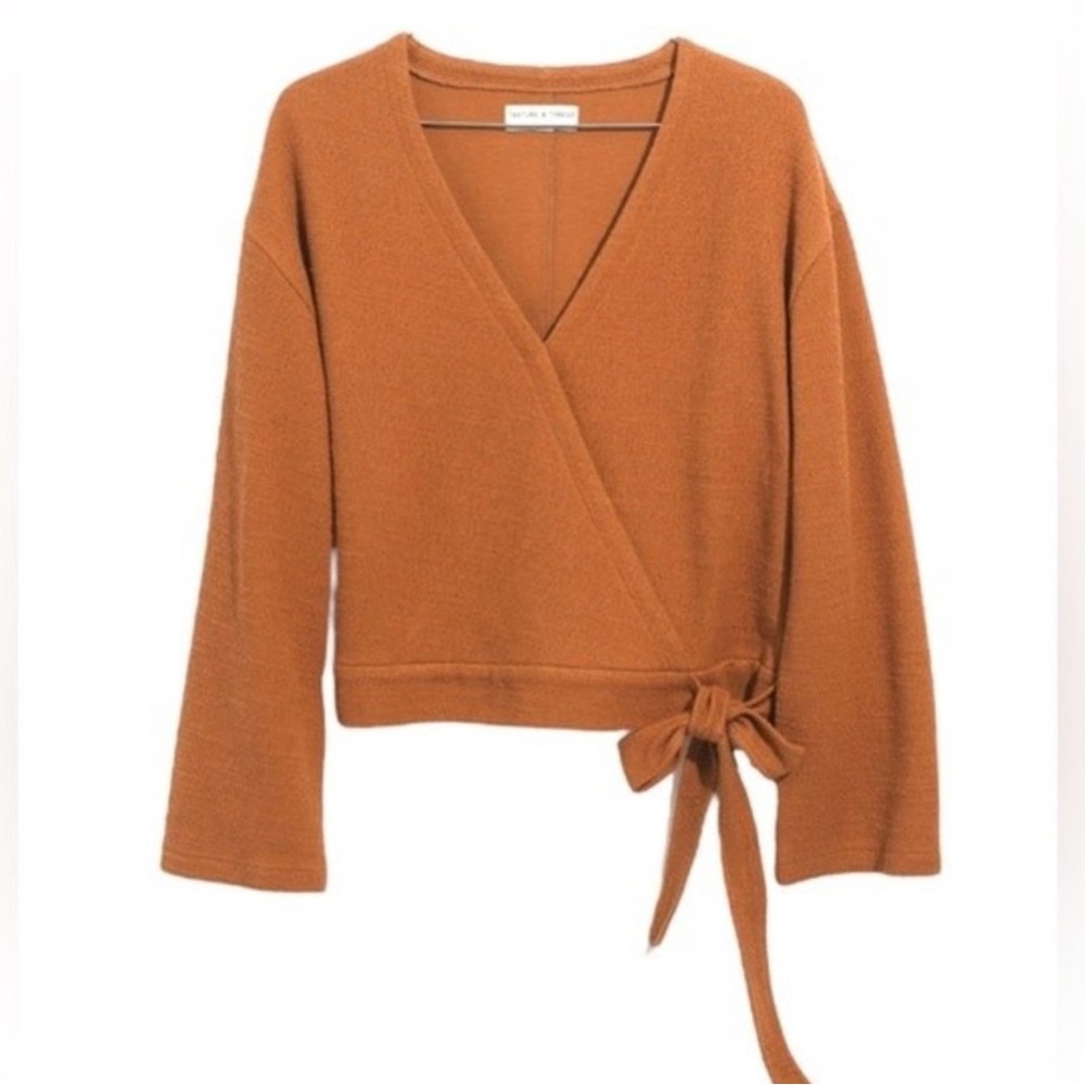 Madewell Texture & Thread Wrap Blouse in Rust
